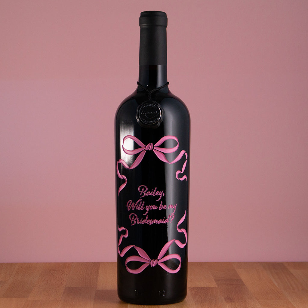 Bow Frame Custom Etched Wine