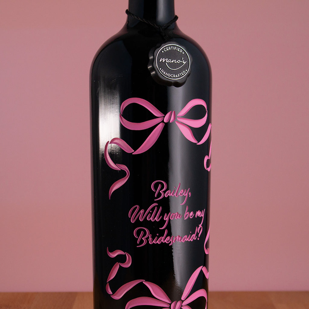 Bow Frame Custom Etched Wine