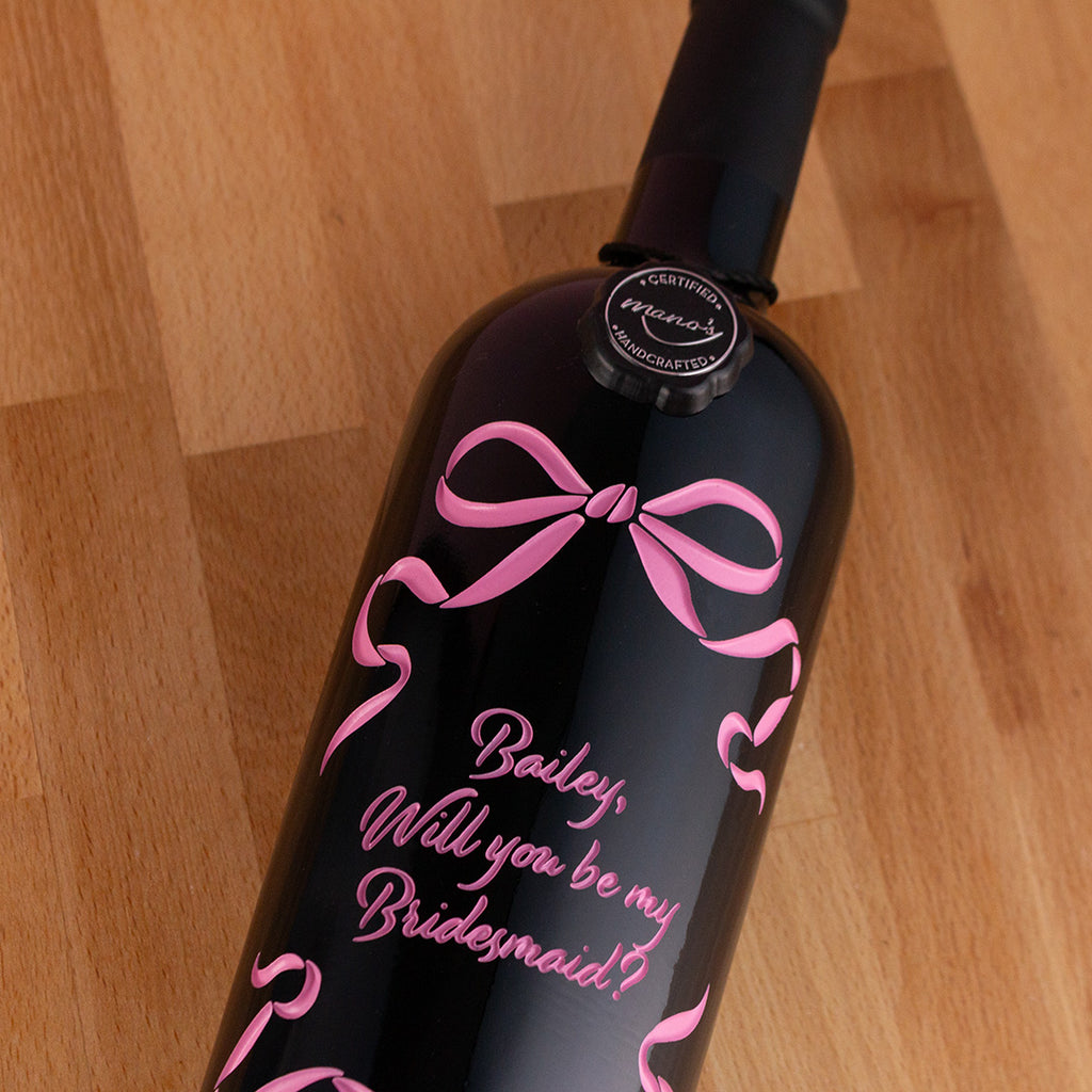 Bow Frame Custom Etched Wine