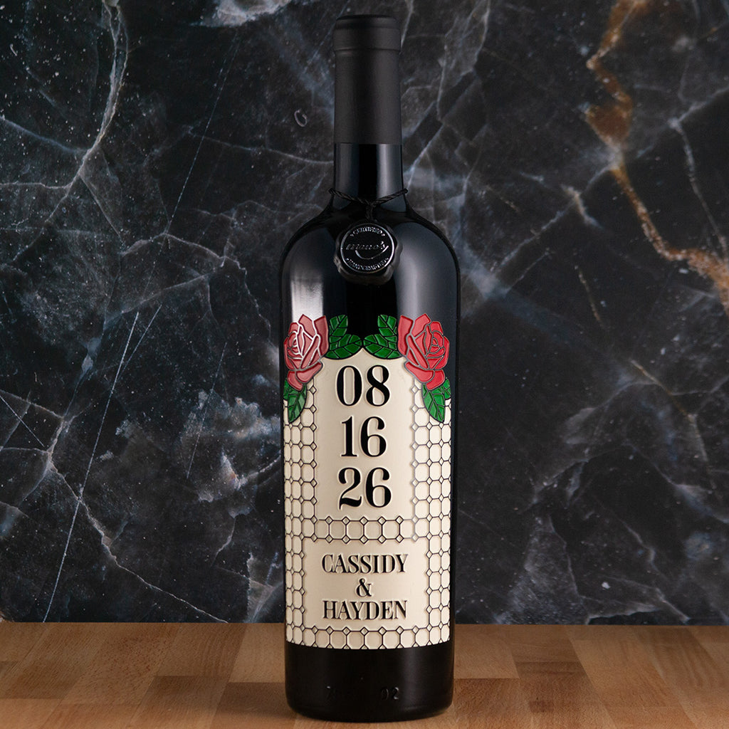 Stained Glass Custom Etched Wine