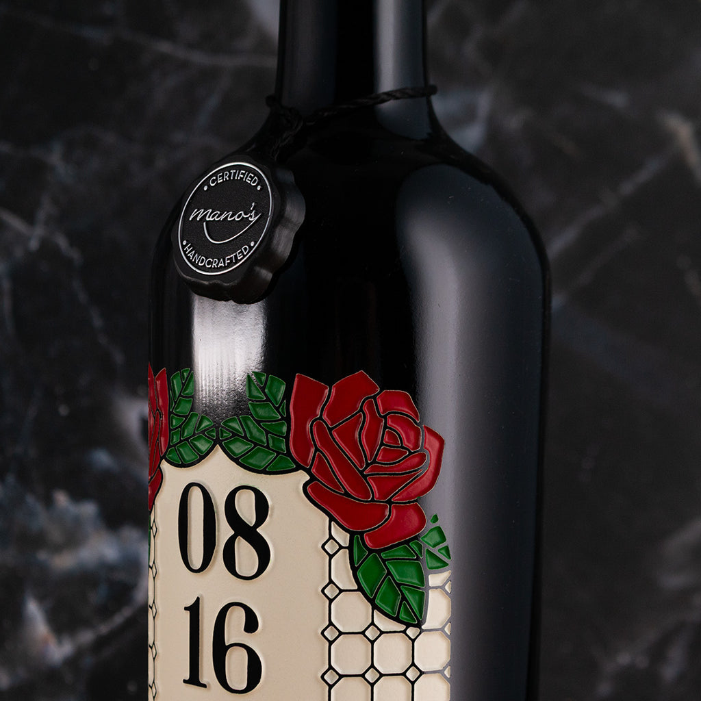 Stained Glass Custom Etched Wine
