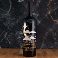 I Love You to the Moon and Back Custom Etched Wine
