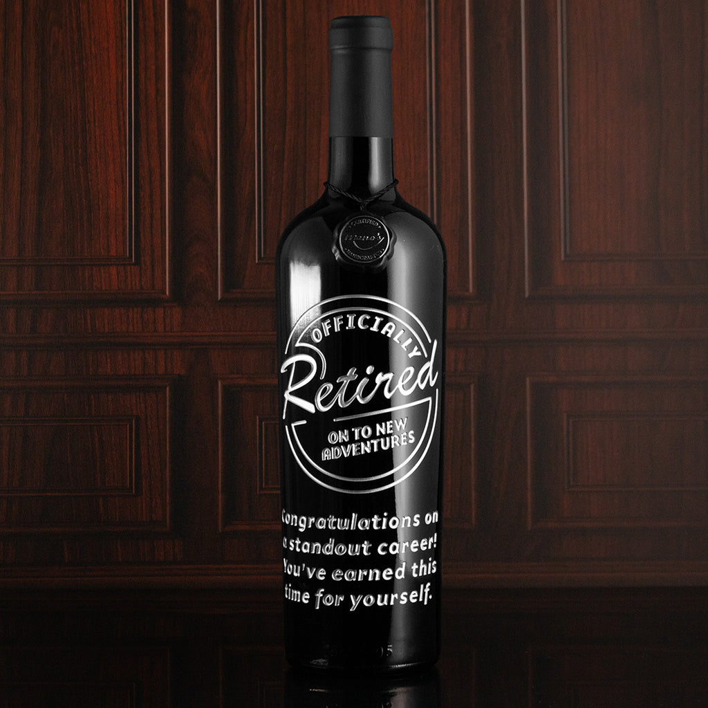 Officially Retired Stamp Custom Etched Wine