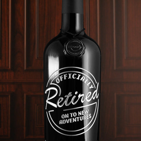 Officially Retired Stamp Custom Etched Wine