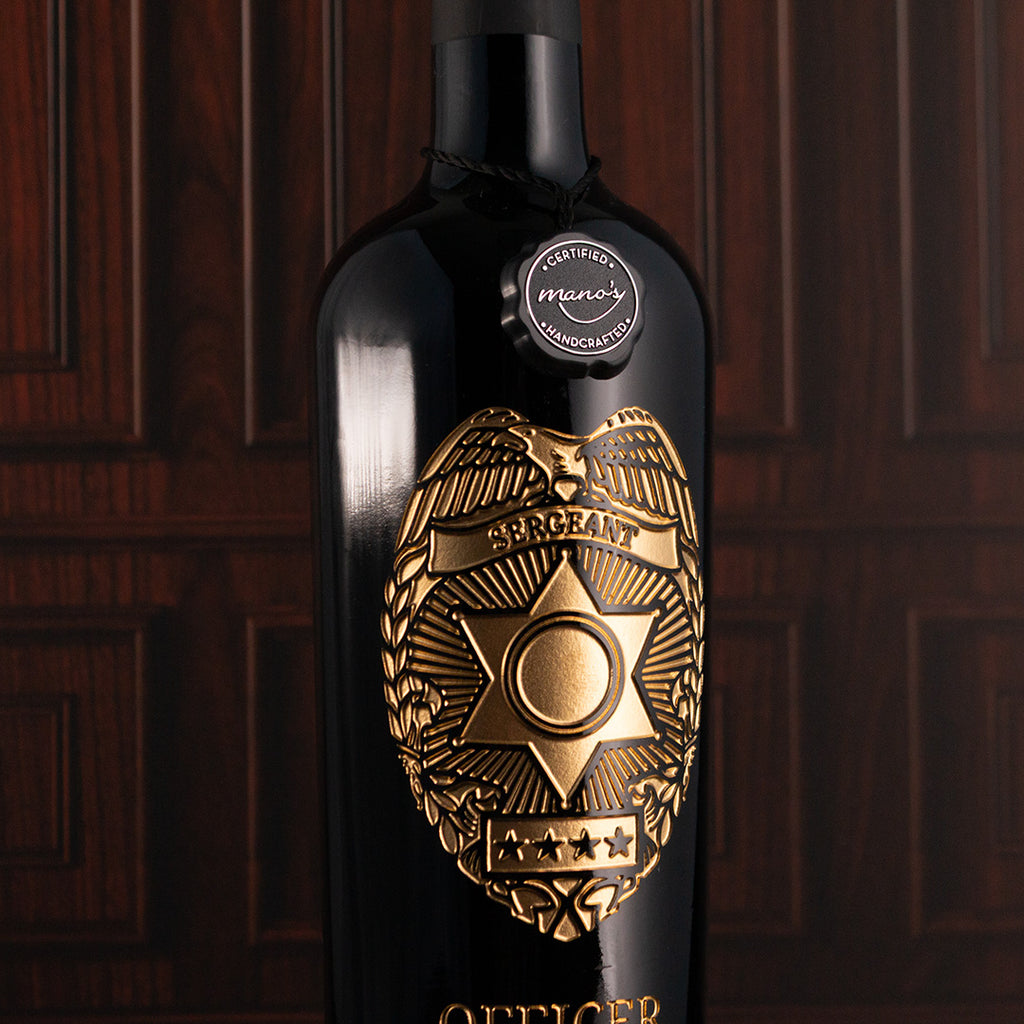 Custom Police Badge Etched Wine