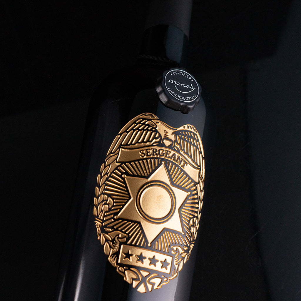 Custom Police Badge Etched Wine