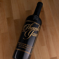 Thank You Script Custom Etched Wine