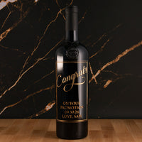 Congrats Script Custom Etched Wine