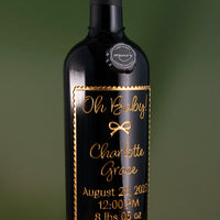 Oh Baby! Birth Announcement Custom Etched Wine