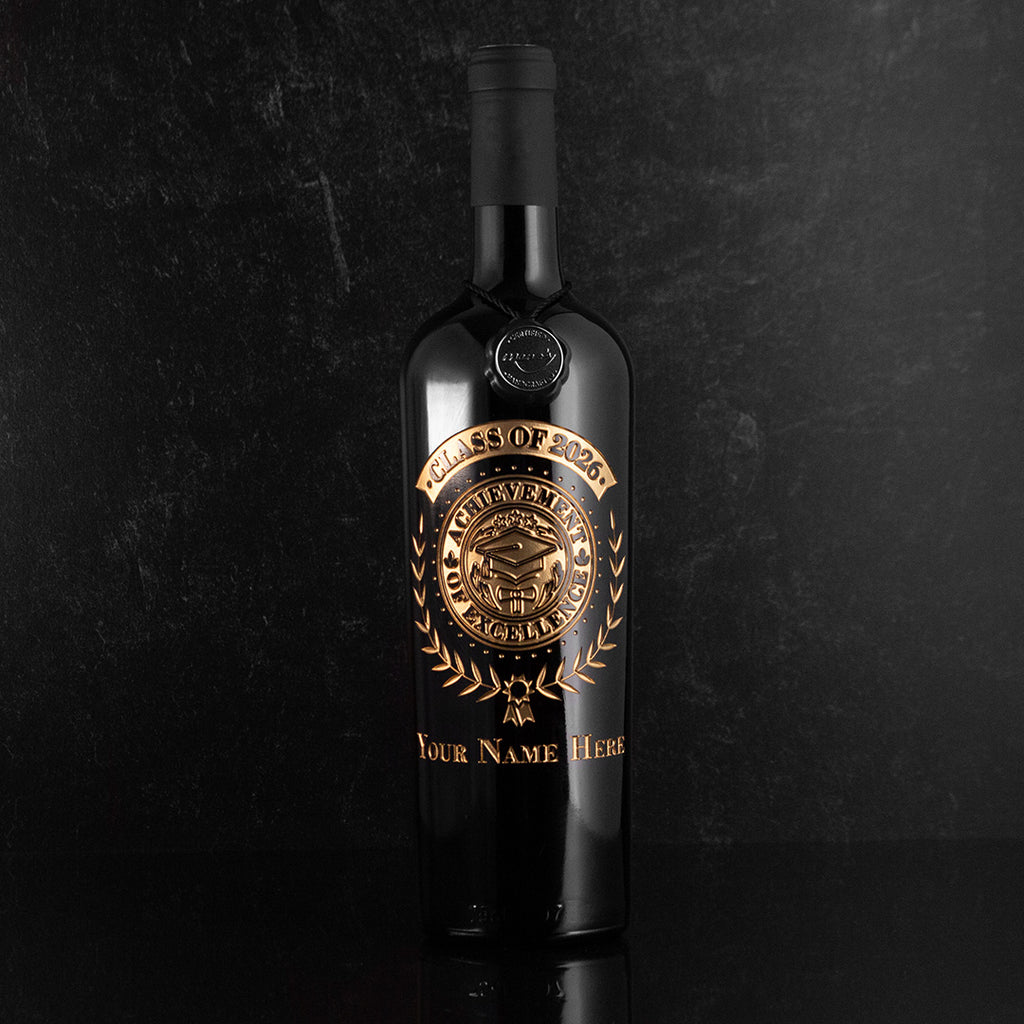 Custom Graduation Laurel Etched Wine