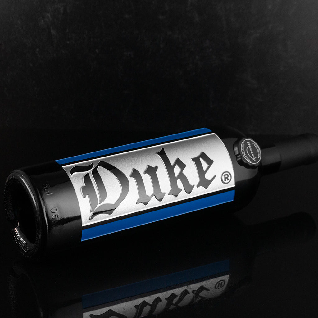 Duke University Logo Stripe Etched Wine