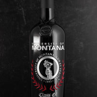 University of Montana Custom Alumni Etched Wine