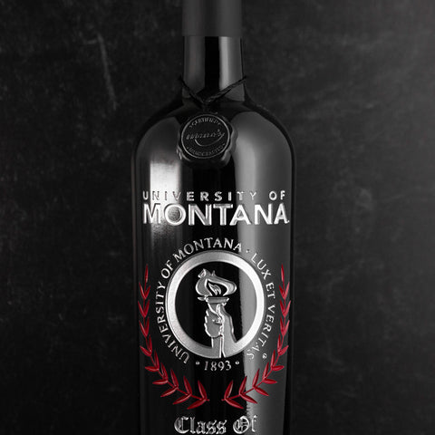 University of Montana Custom Alumni Etched Wine