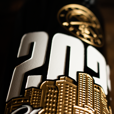 Denver Nuggets 2023 Champions Skyline Etched Wine