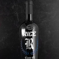 Rice University Custom Alumni Etched Wine