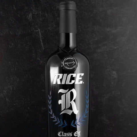 Rice University Custom Alumni Etched Wine