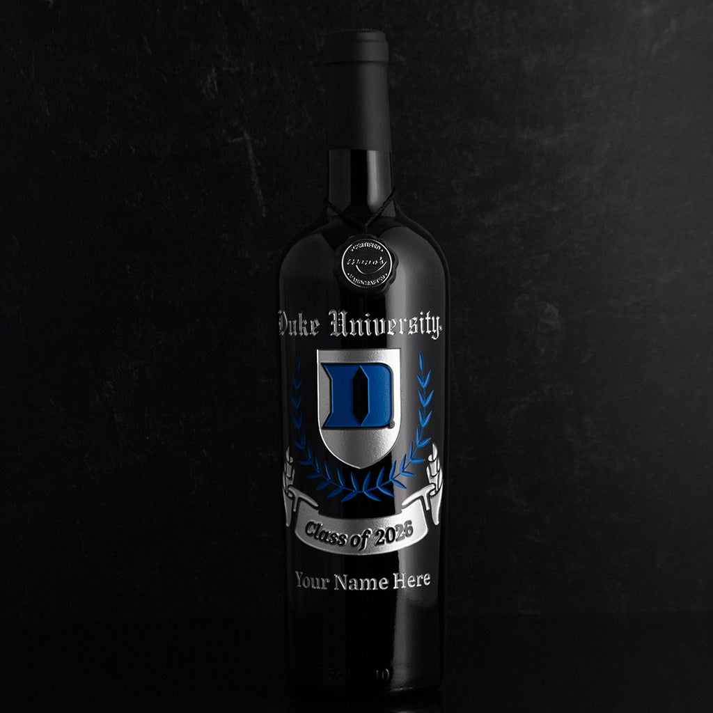 Duke University Custom Alumni Etched Wine
