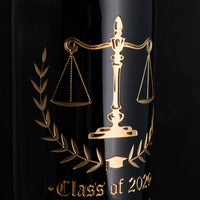 Law School Graduation Etched Wine Bottle