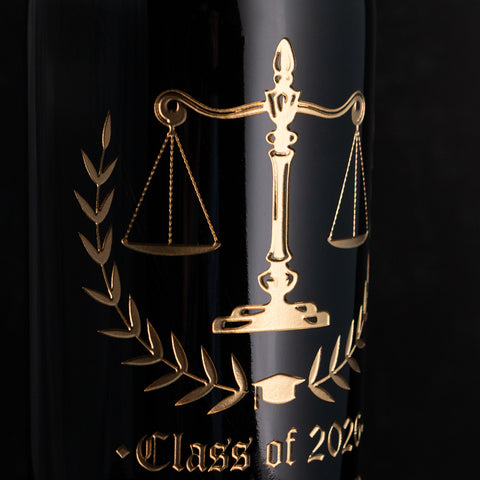 Law School Graduation Etched Wine Bottle