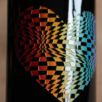 Pride Checkered Heart Custom Etched Wine