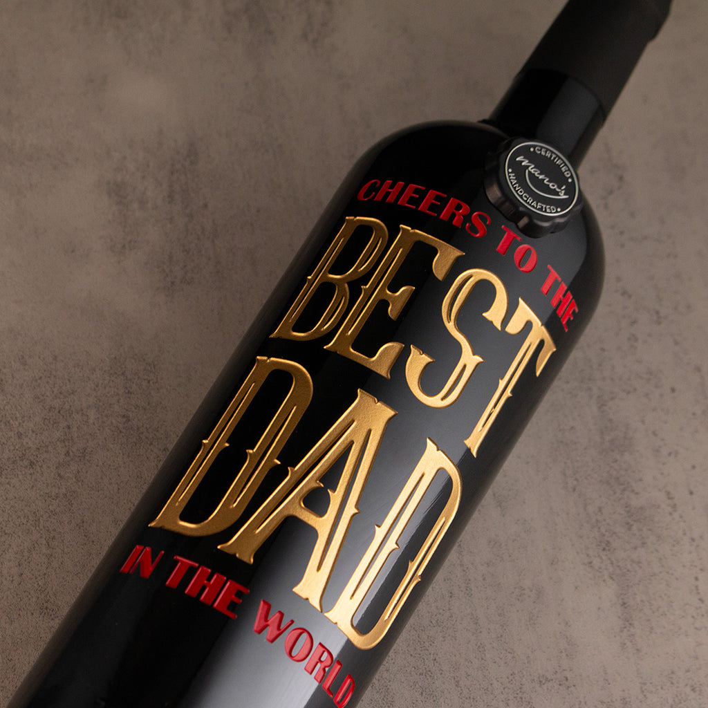 Cheers to the Best Dad Etched Wine