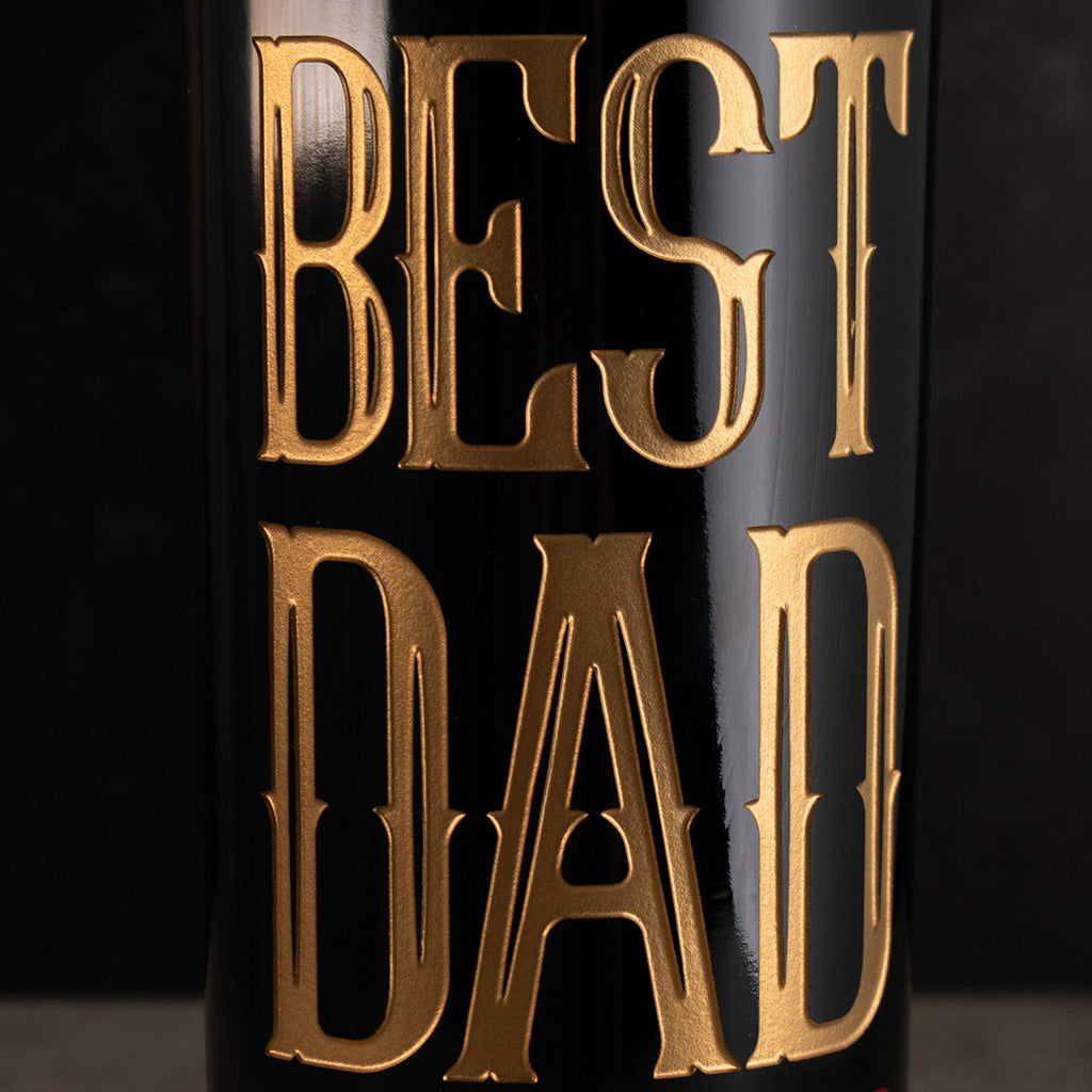 Cheers to the Best Dad Etched Wine