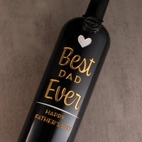 Best Dad Ever Etched Wine