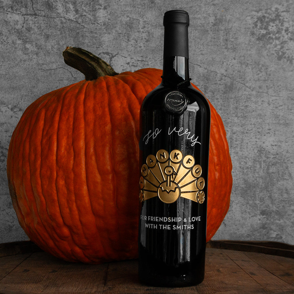 So Very Thankful Etched Wine