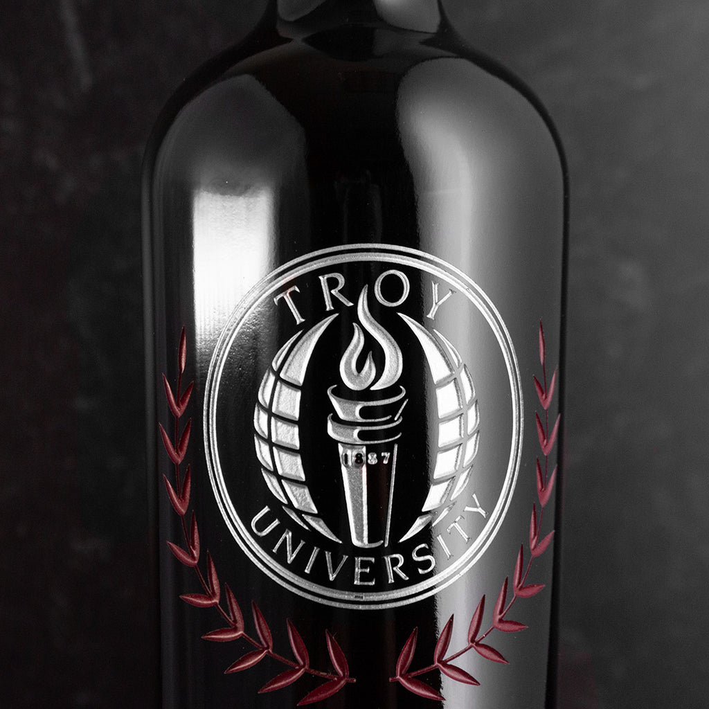 Troy University Custom Alumni Etched Wine