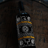 Steelers 2023 Limited Edition Holiday Sweater Etched Wine Bottle