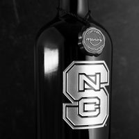 NC State Logo Custom Name Etched Wine
