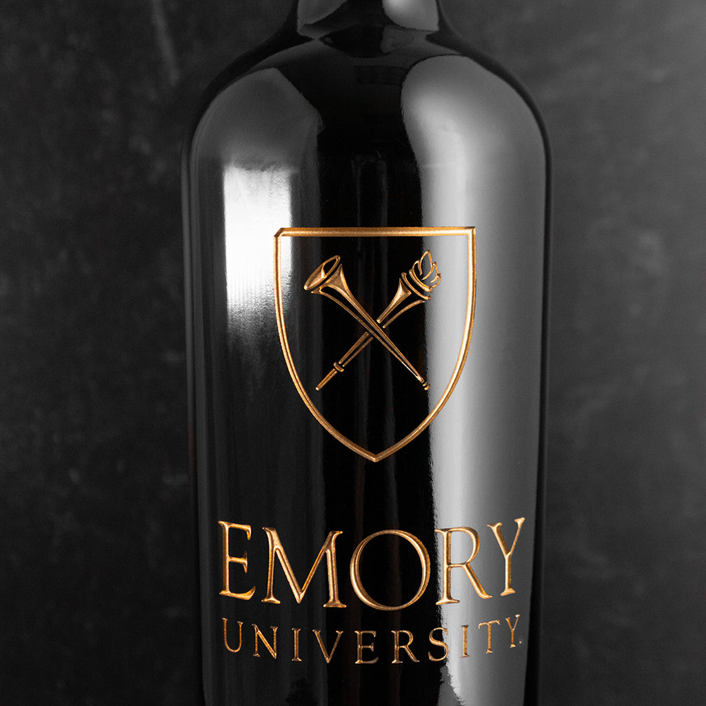 Emory University Custom Alumni Etched Wine Bottle