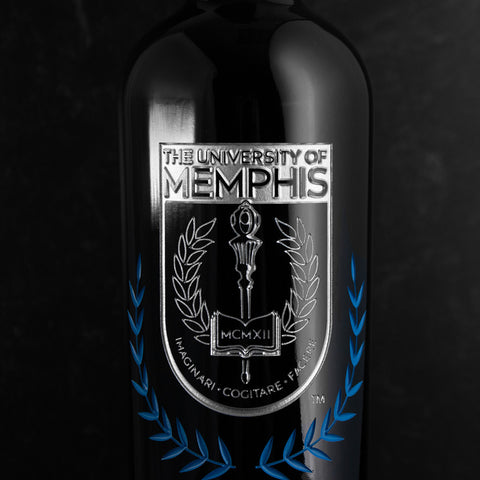 University of Memphis Custom Alumni Etched Wine