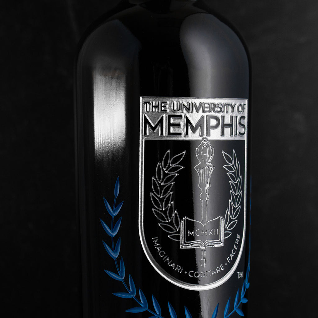University of Memphis Custom Alumni Etched Wine