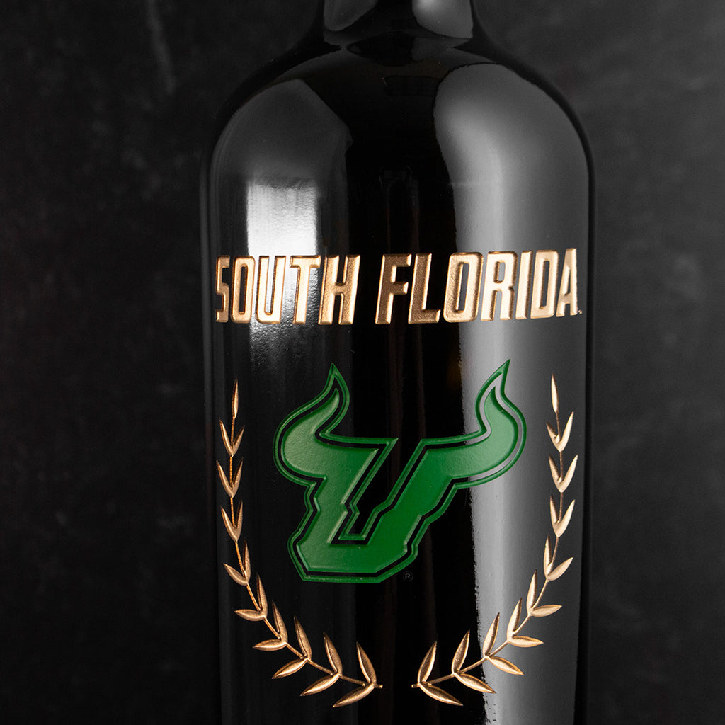 University of South Florida Custom Alumni Etched Wine