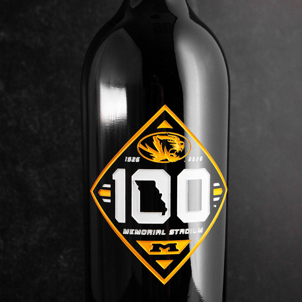 University of Missouri Memorial Stadium 100 Year Etched Wine