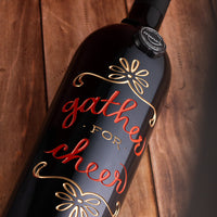 Gather for Cheer Etched Wine