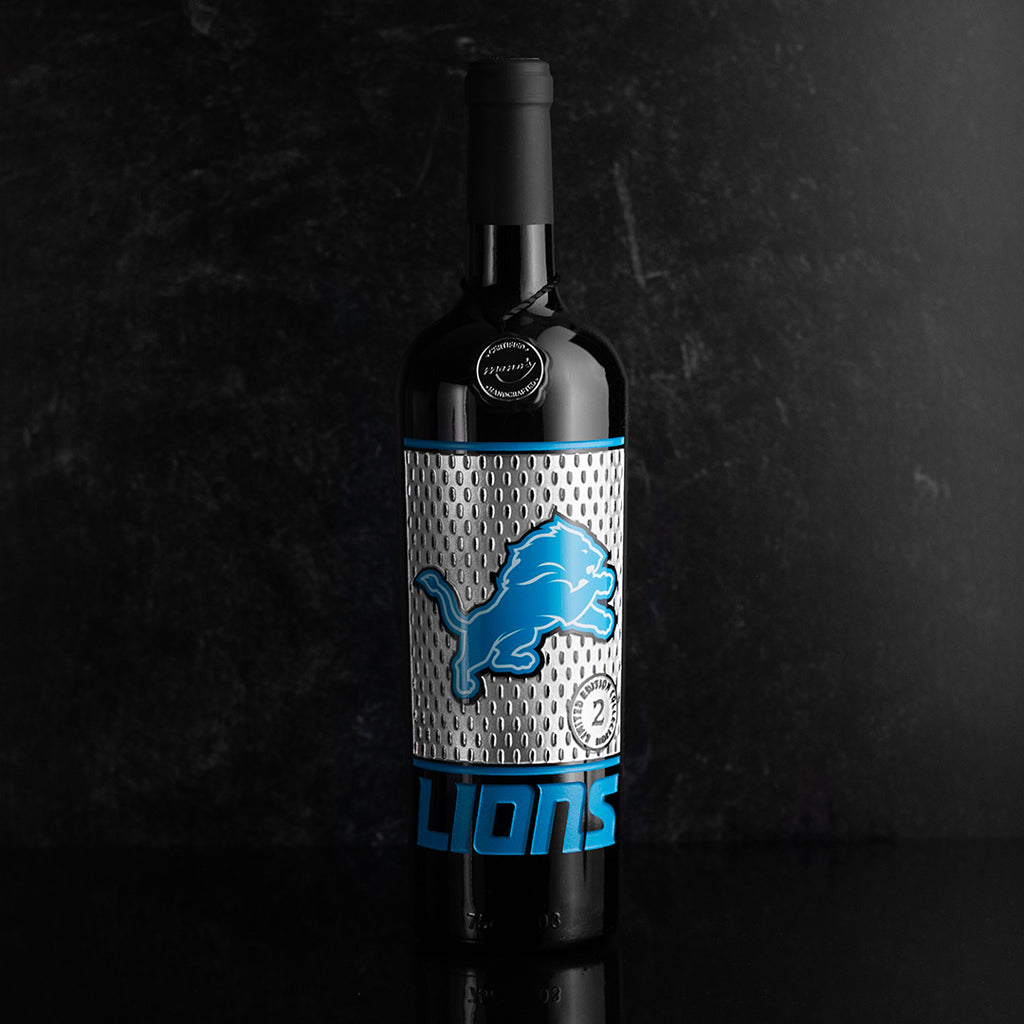 Detroit Lions Limited Edition Collection 2 Etched Wine