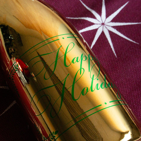 Happy Holidays Metallic Gold Bubbly