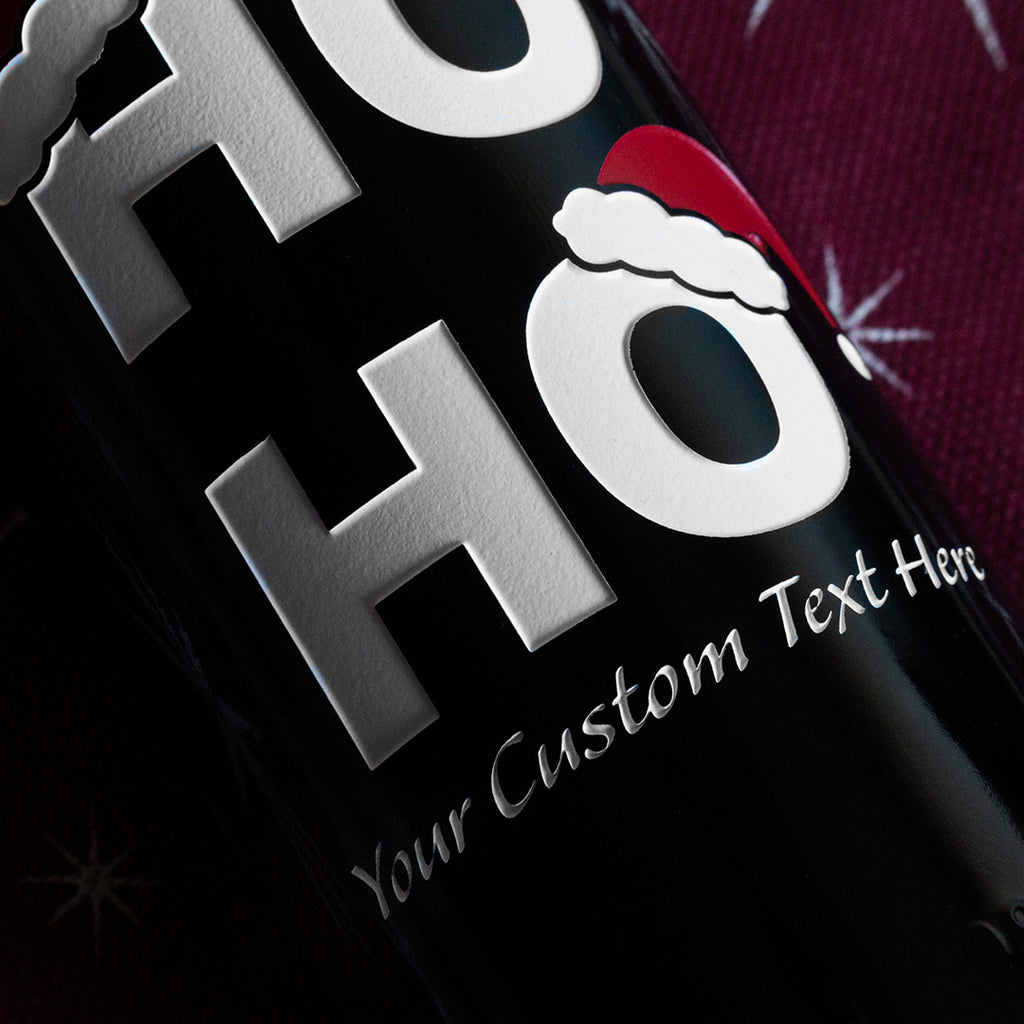 Ho Ho Ho Custom Etched Wine Bottle