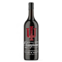 Mano's Wine Indiana University 2025 National Champions 3L etched wine bottle