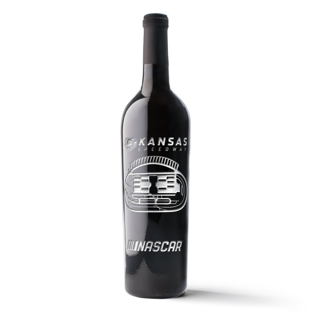 Kansas Speedway Etched Wine