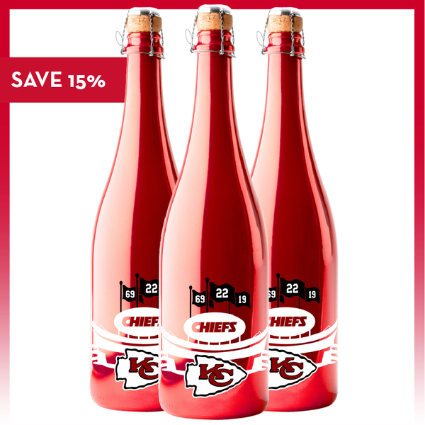 KC Chiefs 3x Champions Metallic Red Bubbly 3 Pack