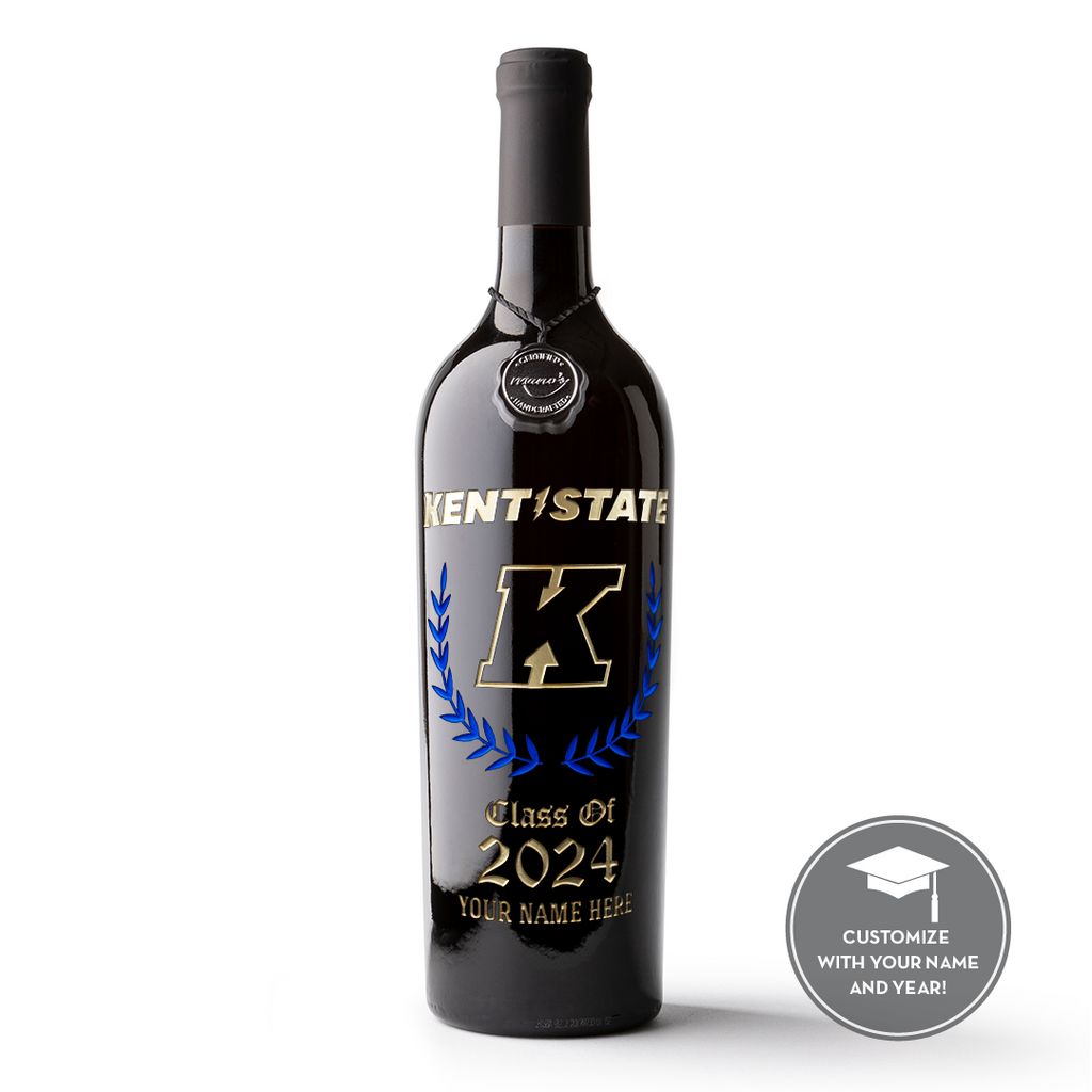 Kent State University Custom Alumni Etched Wine