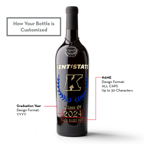 Kent State University Custom Alumni Etched Wine