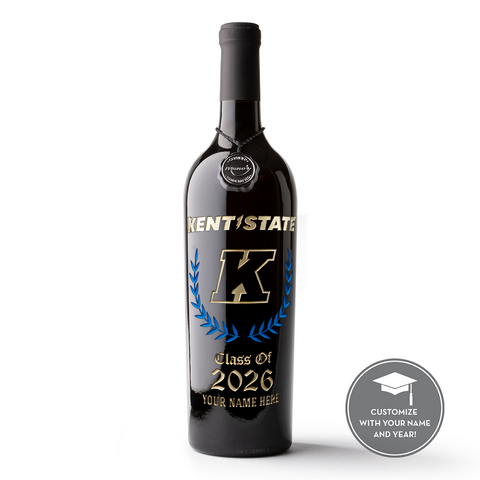 Kent State University Custom Alumni Etched Wine