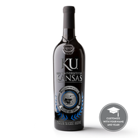 University of Kansas Custom Alumni Etched Wine Bottle