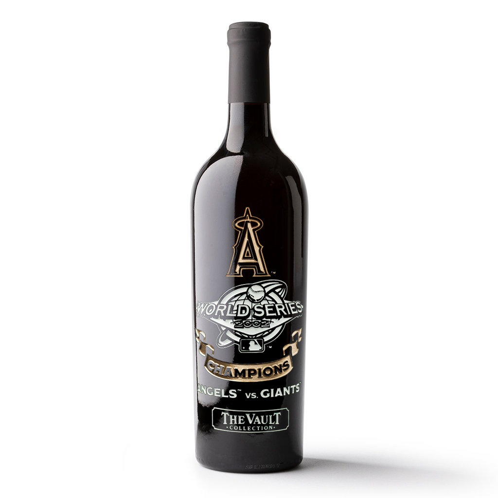 Los Angeles Angels 2002 World Series Vault Etched Wine