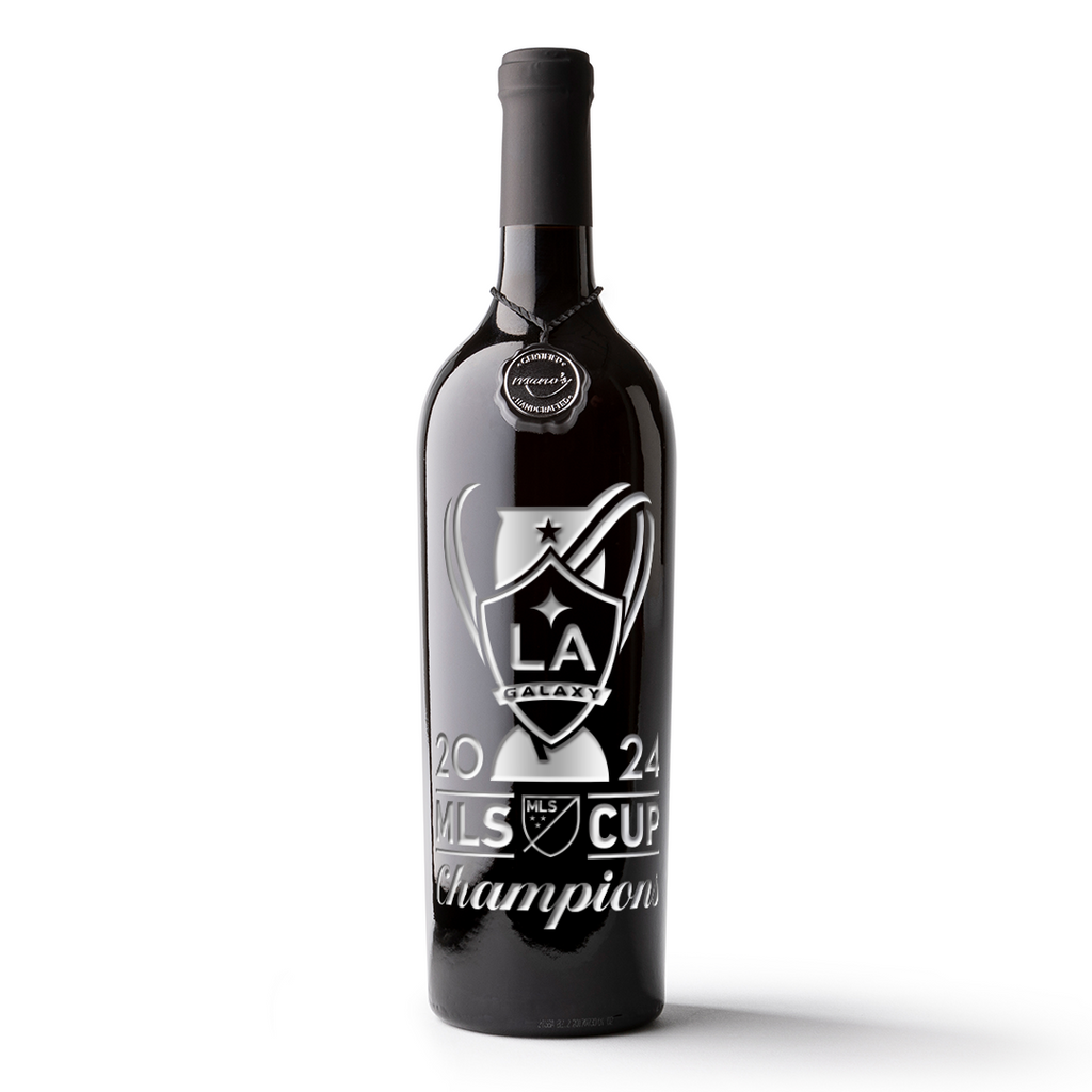 LA Galaxy 2024 MLS Cup Champions Etched Wine