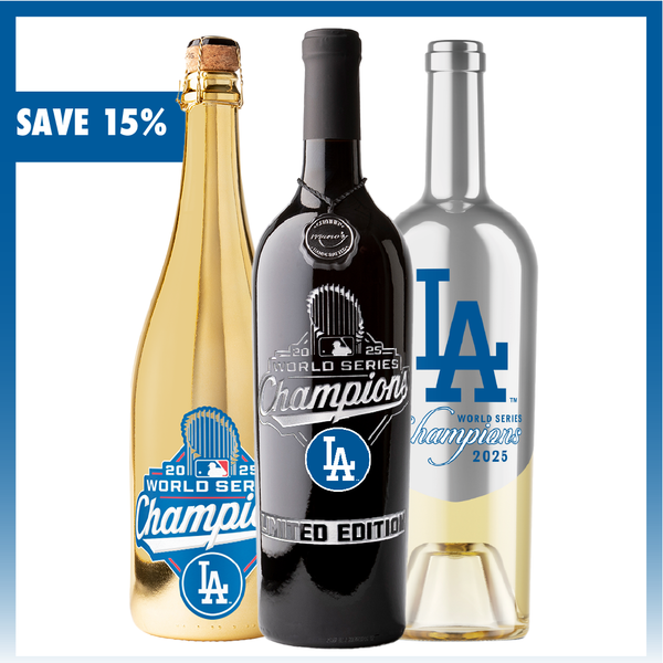 Los Angeles Dodgers™ 2025 World Series™ official 3-pack cabernet sauvignon, blanc de blanc, sauvignon blanc